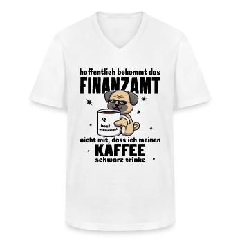 Buchhalter. Buchhalterin. Kaffe schwarz trinken. - Männer-T-Shirt mit V-Ausschnitt - Weiß - Vorne - AI Model Male 185 light (185cm)