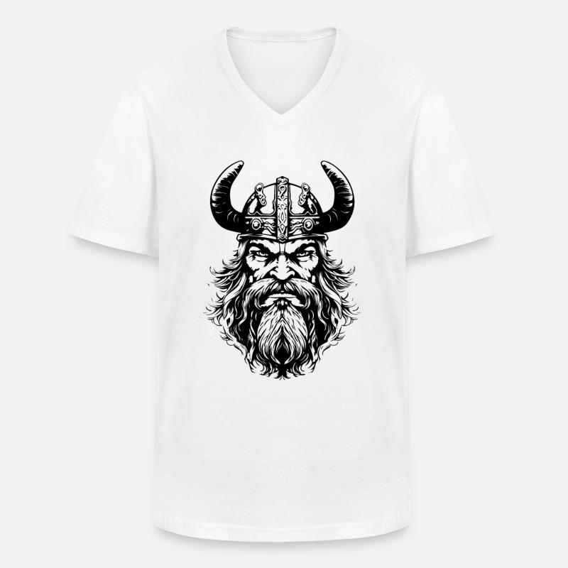 Wikinger Helm Valhalla - Männer-T-Shirt mit V-Ausschnitt - Weiß