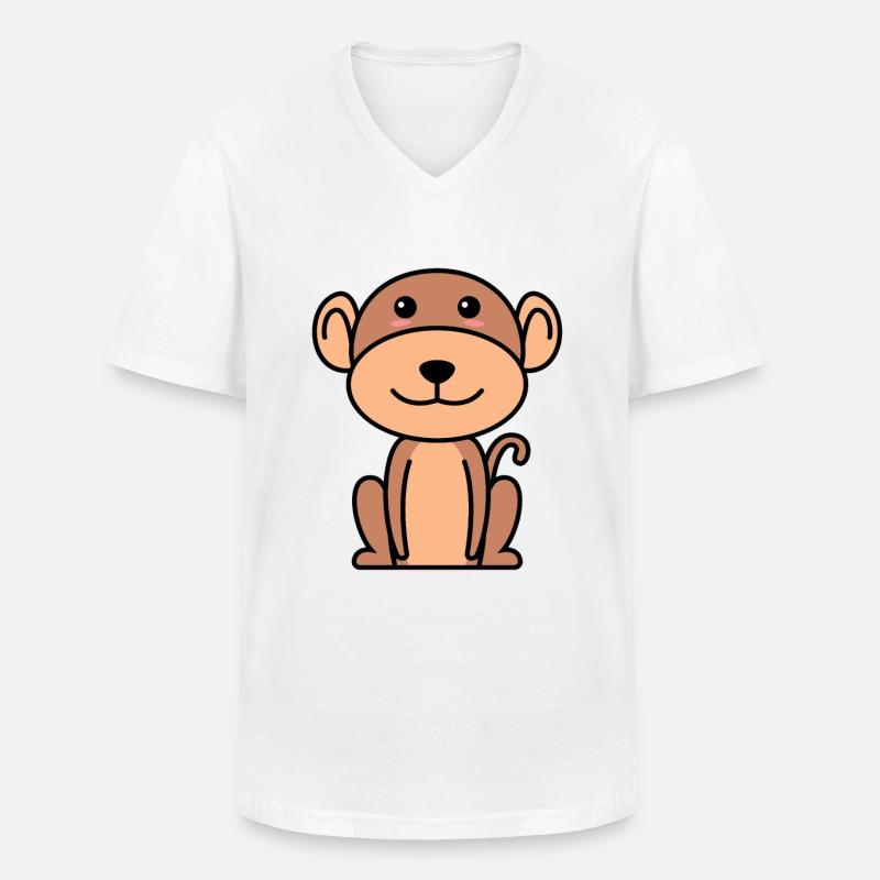 Affe Comic Tier - Männer-T-Shirt mit V-Ausschnitt - Weiß