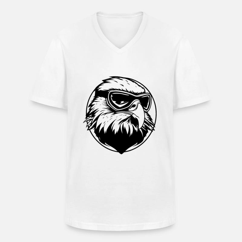 Ski Adler Snowboarder - Männer-T-Shirt mit V-Ausschnitt - Weiß