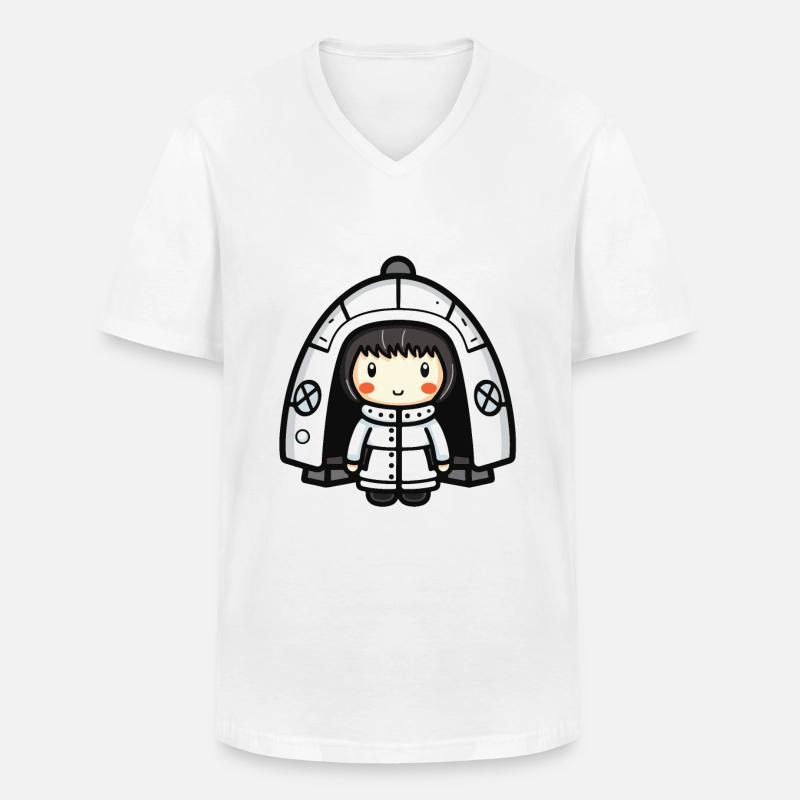 Iglu Eskimo Winter Comic - Männer-T-Shirt mit V-Ausschnitt - Weiß