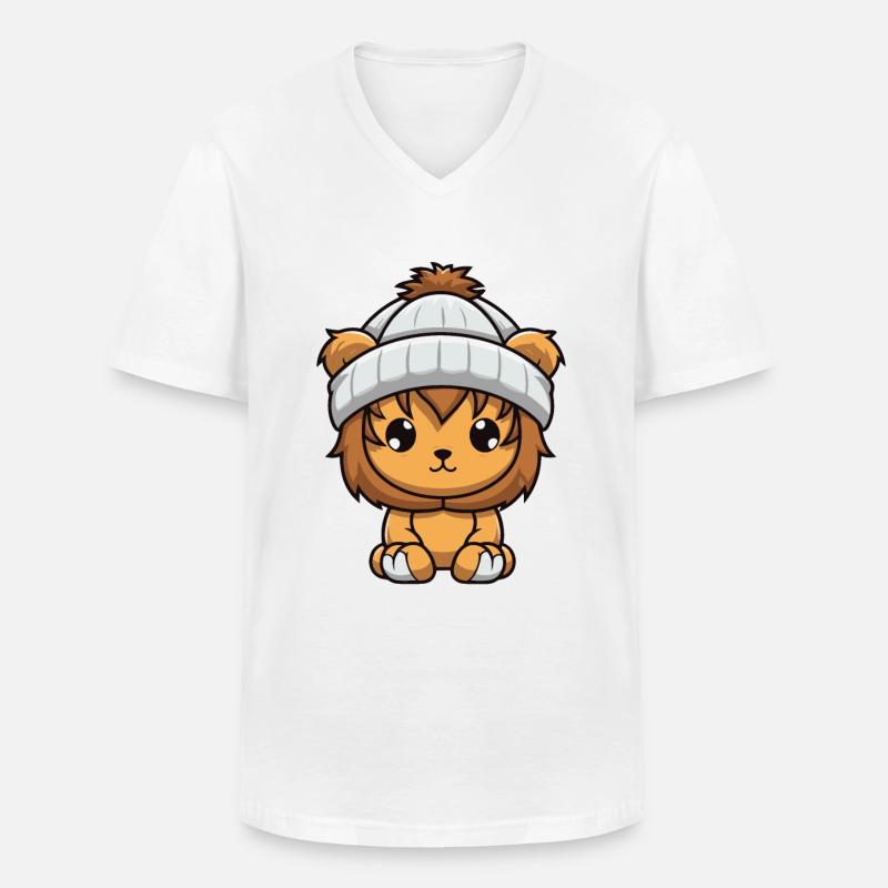 Löwe Tier Baby Comic - Männer-T-Shirt mit V-Ausschnitt - Weiß