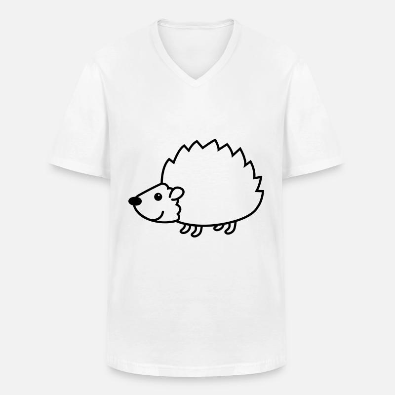 Igel Comic Tier - Männer-T-Shirt mit V-Ausschnitt - Weiß