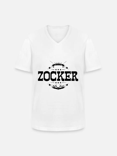 Zocker Gamer - Männer-T-Shirt mit V-Ausschnitt - Weiß