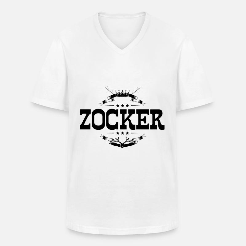 Zocker Gamer - Männer-T-Shirt mit V-Ausschnitt - Weiß