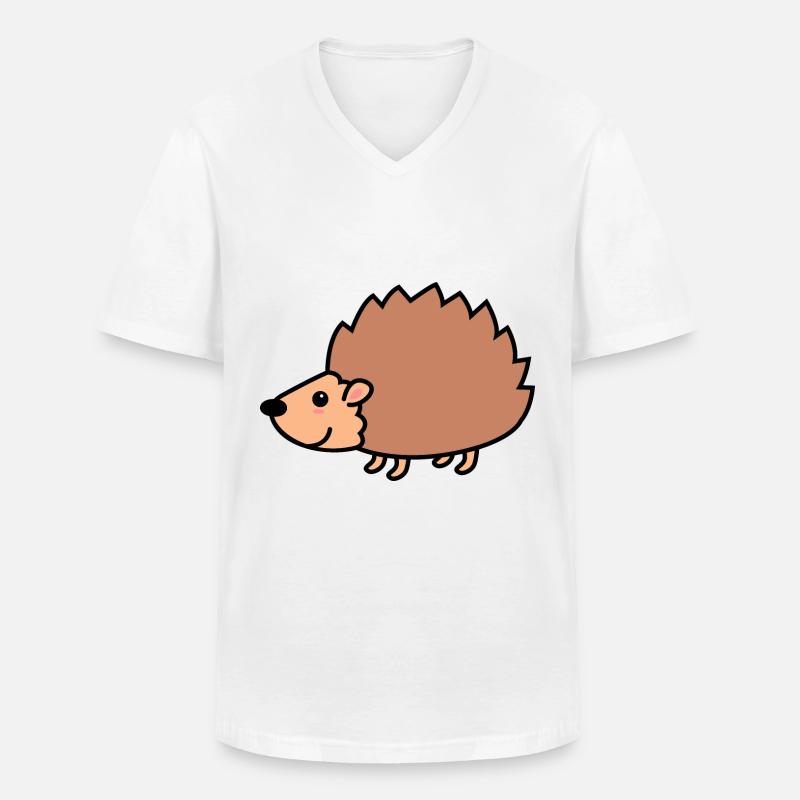 Igel Comic Tier - Männer-T-Shirt mit V-Ausschnitt - Weiß