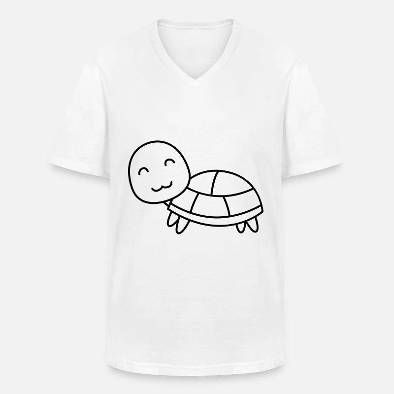 Schildkröte Comic Tier - Männer-T-Shirt mit V-Ausschnitt - Weiß