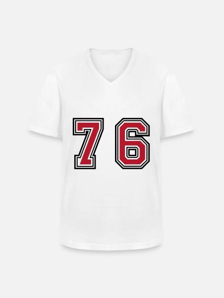76 Number Symbol - Men's V-Neck T-Shirt - white
