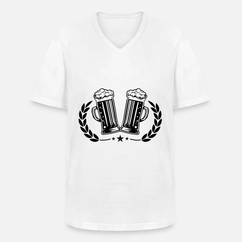 Bier Symbol kranz - Männer-T-Shirt mit V-Ausschnitt - Weiß