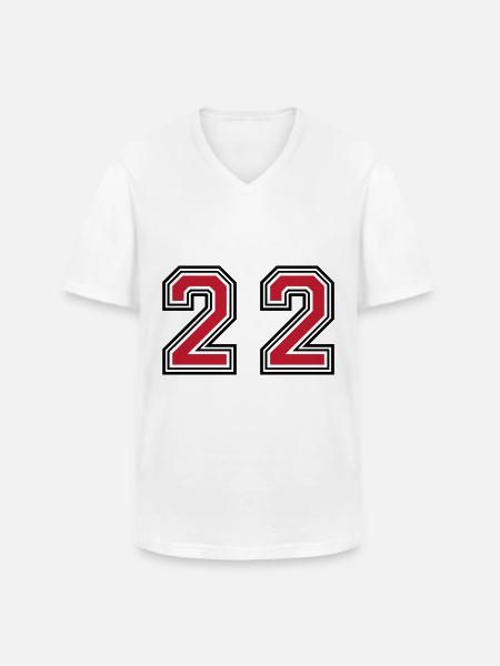 22 symbole numérique - T-shirt col V Homme - blanc