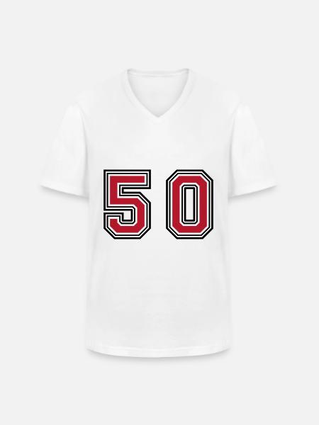 50 number symbol - Men's V-Neck T-Shirt - white