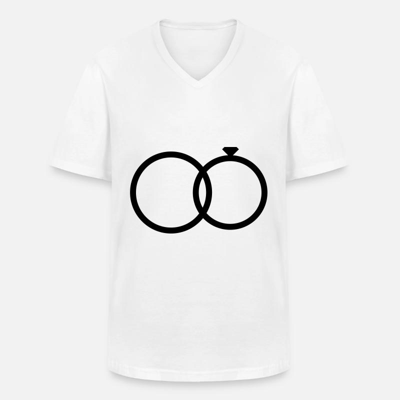 Eheringe Ring Hochzeit - Männer-T-Shirt mit V-Ausschnitt - Weiß