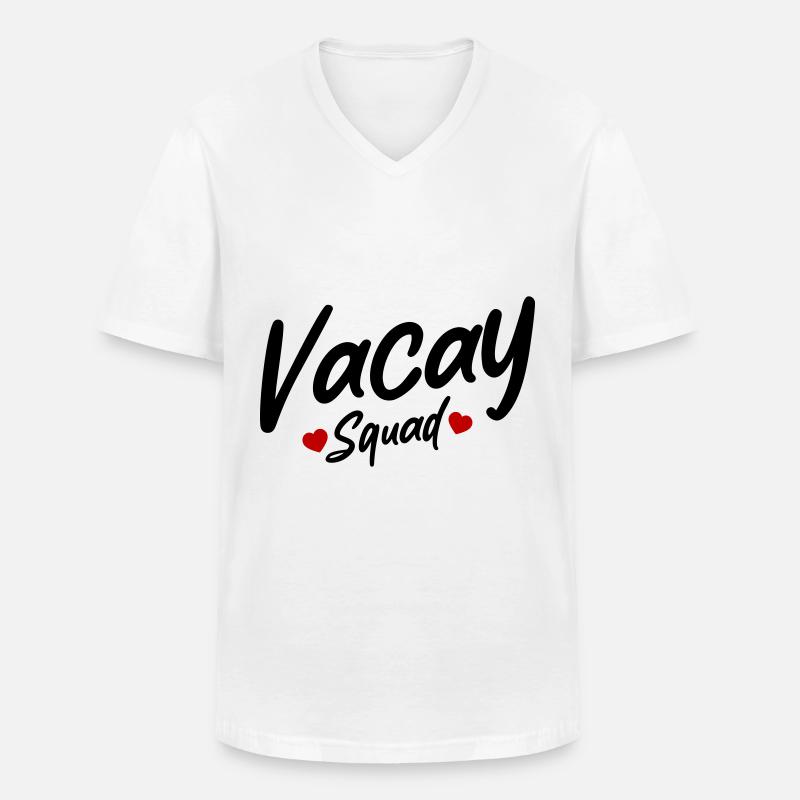 Vacay Squad Herz - Männer-T-Shirt mit V-Ausschnitt - Weiß