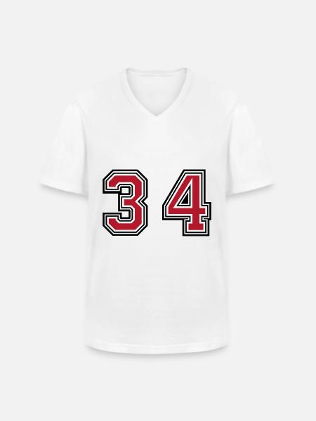 34 symboles numériques - T-shirt col V Homme - blanc