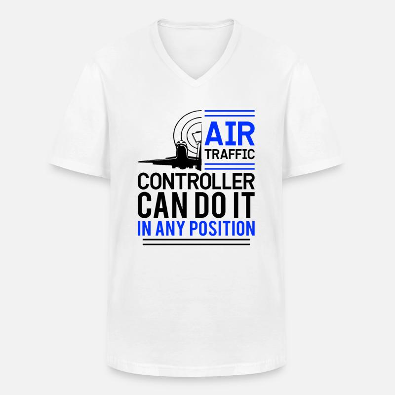 Air Traffic Controller Flight Service - Men's V-Neck T-Shirt - white