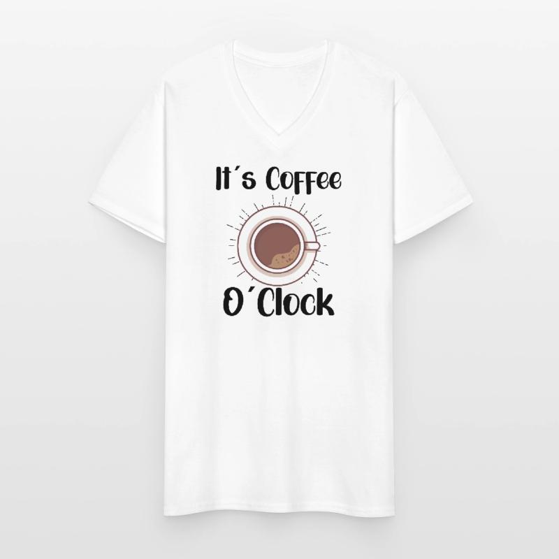 Coffee Lover Caffeine Molecule Java Latte Espresso Männer-T-Shirt mit V-Ausschnitt