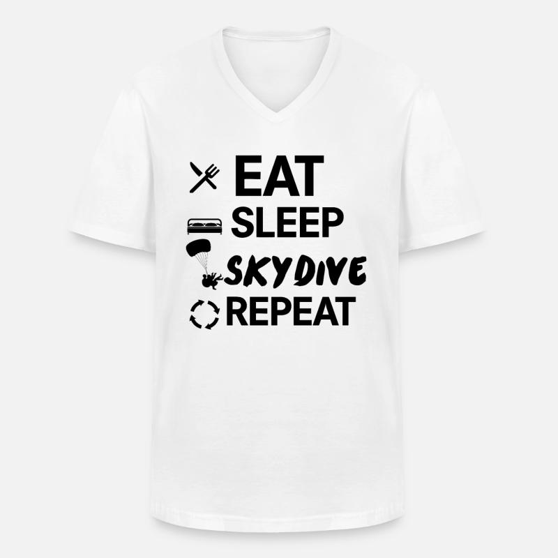 Fallschirm Skydive - Männer-T-Shirt mit V-Ausschnitt - Weiß