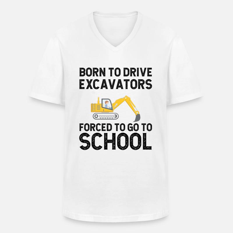 Baggerfahrer Bagger Schule - Männer-T-Shirt mit V-Ausschnitt - Weiß