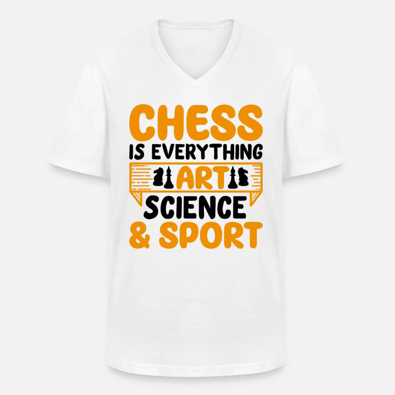 Schach - Männer-T-Shirt mit V-Ausschnitt - Weiß