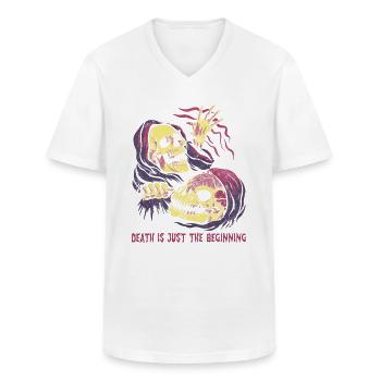 Lustiger Sensenmann-liebhaber Halloween Horror - Männer-T-Shirt mit V-Ausschnitt - Weiß - Vorne - AI Model Male 185 light (185cm)