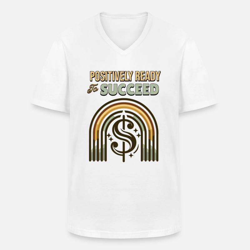 Positivity Rainbows Mindfulness Self-improvement - Männer-T-Shirt mit V-Ausschnitt - Weiß