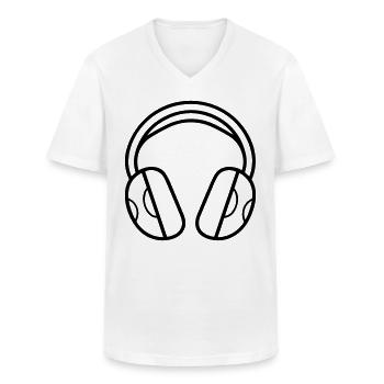 Gaming-Headset - Männer-T-Shirt mit V-Ausschnitt - Weiß - Vorne - AI Model Male 185 light (185cm)