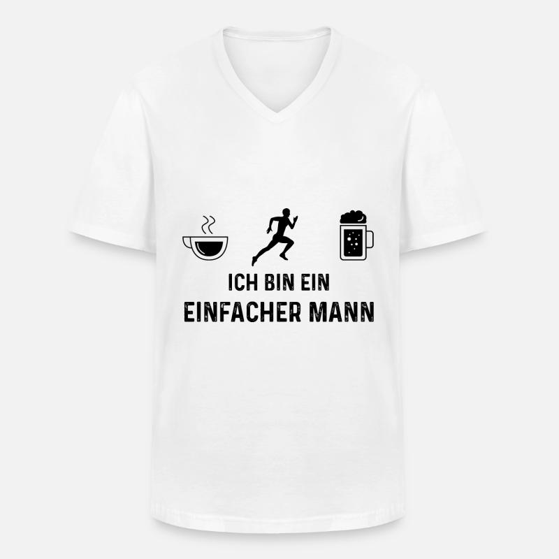 Ich bin ein Einfacher Mann - - Männer-T-Shirt mit V-Ausschnitt - Weiß