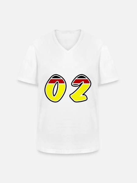 2 Zahl symbol Germany - Männer-T-Shirt mit V-Ausschnitt - Weiß