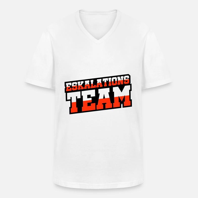 Eskalations Team - Männer-T-Shirt mit V-Ausschnitt - Weiß