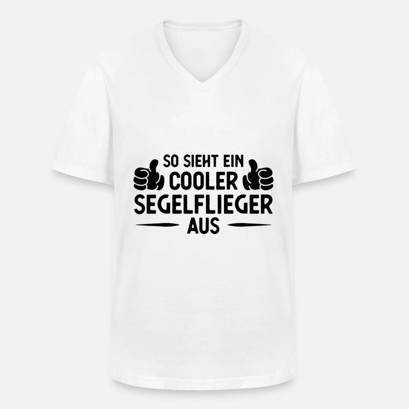 SOHT EIN COOLER SEGELLIEGER AUS - - Männer-T-Shirt mit V-Ausschnitt - Weiß