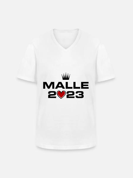 Malle 2023 Heart - Men's V-Neck T-Shirt - white