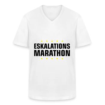 Eskalations Marathon - Männer-T-Shirt mit V-Ausschnitt - Weiß - Vorne - AI Model Male 185 light (185cm)