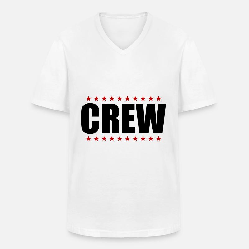 Crew Design - Männer-T-Shirt mit V-Ausschnitt - Weiß