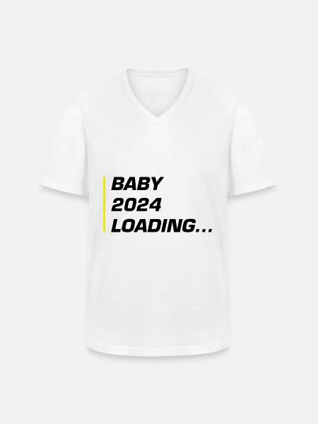 Baby 2024 Loading - Men's V-Neck T-Shirt - white
