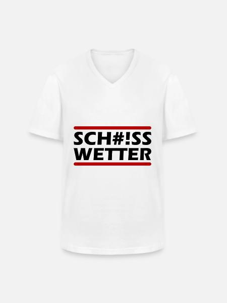 Scheiss Wetter - Männer-T-Shirt mit V-Ausschnitt - Weiß