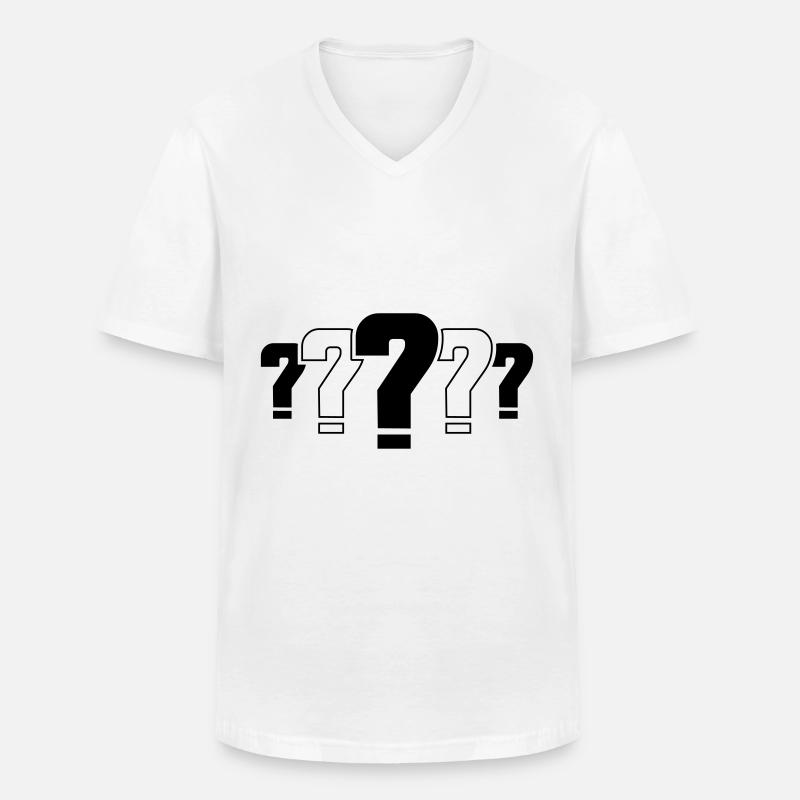 fragezeichen icon - Männer-T-Shirt mit V-Ausschnitt - Weiß