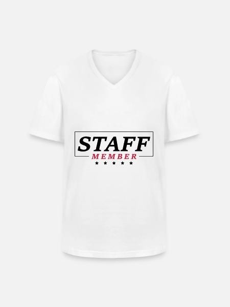 staff member - Men's V-Neck T-Shirt - white