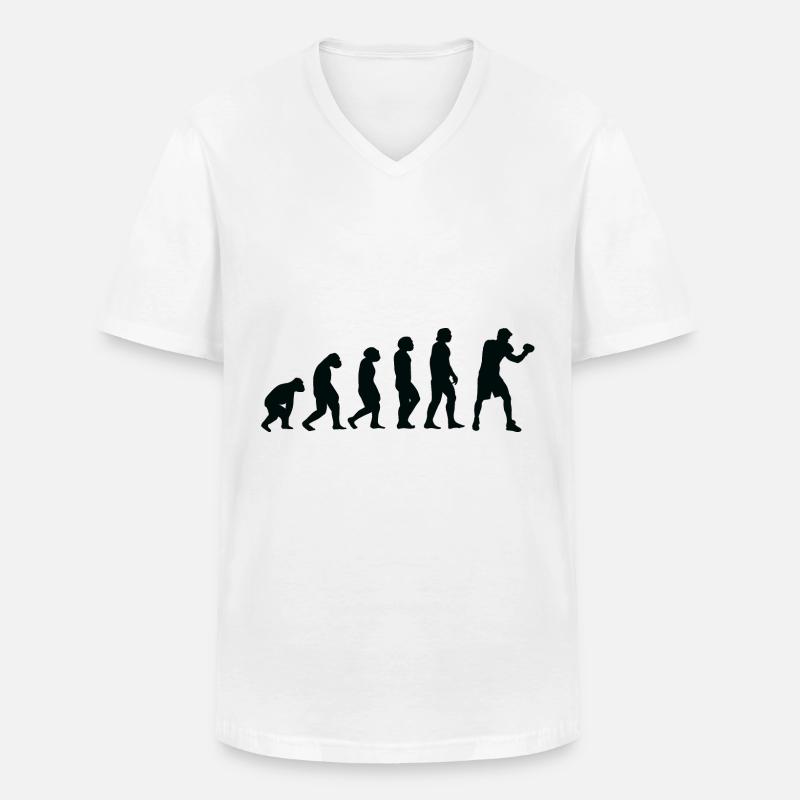 Evolution Boxing - Bo - Männer-T-Shirt mit V-Ausschnitt - Weiß