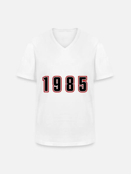1985 Year Number - Men's V-Neck T-Shirt - white
