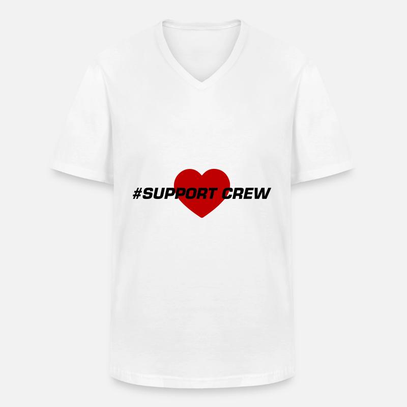 Support Crew Herz Liebe - Männer-T-Shirt mit V-Ausschnitt - Weiß