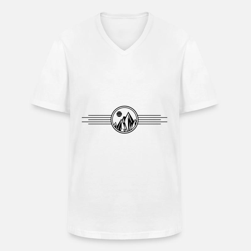 Berge Symbol - Männer-T-Shirt mit V-Ausschnitt - Weiß