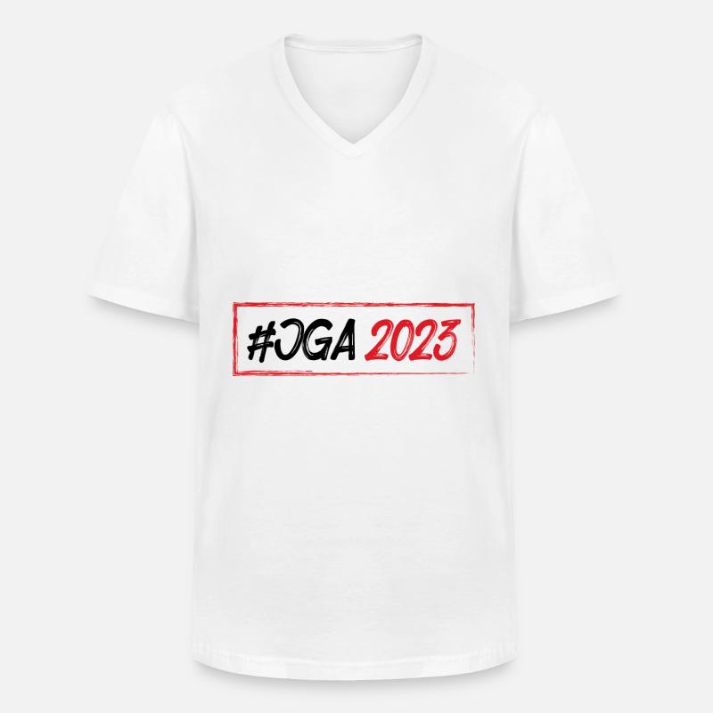 Jga 2023 - Männer-T-Shirt mit V-Ausschnitt - Weiß