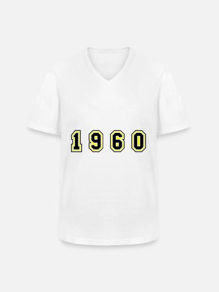 1960 Year Number - Men's V-Neck T-Shirt - white