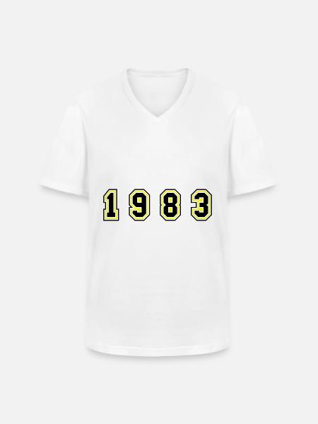1983 Year Number - Men's V-Neck T-Shirt - white