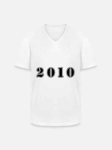Anniversaire 2010 - T-shirt col V Homme - blanc