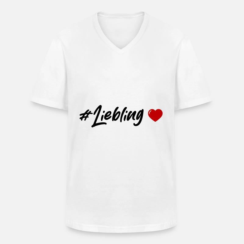 Liebling Herz - Männer-T-Shirt mit V-Ausschnitt - Weiß