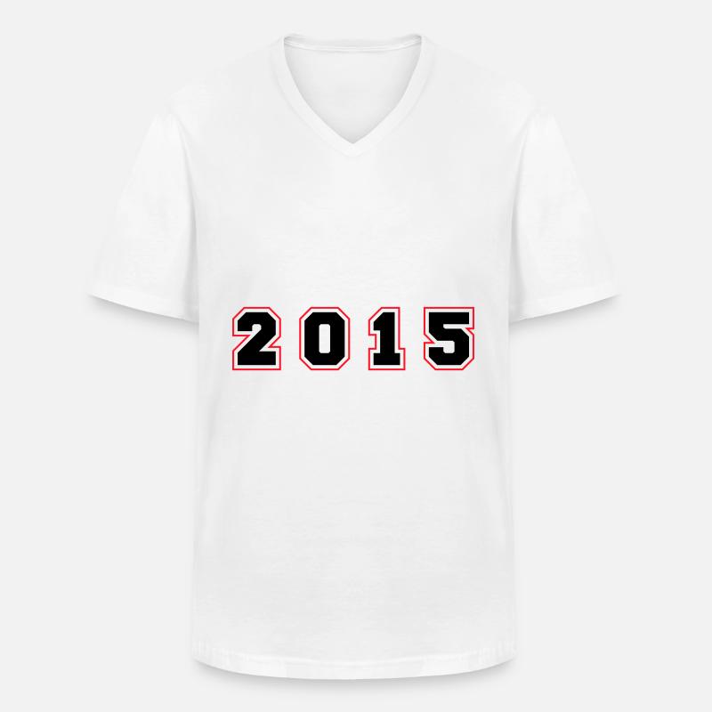 Numéro de l’année 2015 - T-shirt col V Homme - blanc