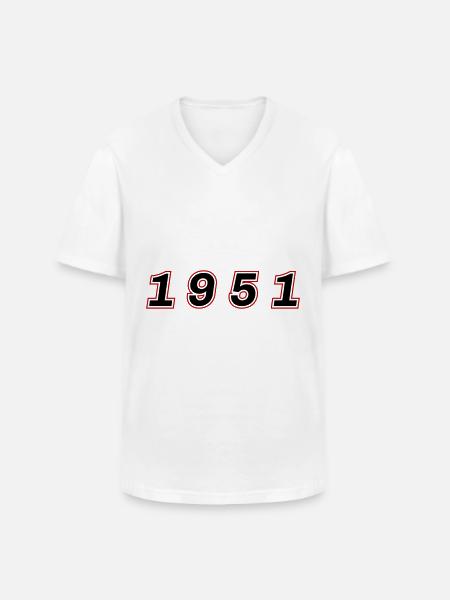1951 Year Number - Men's V-Neck T-Shirt - white