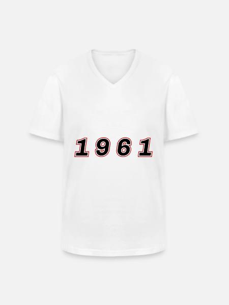 1961 Year Number - Men's V-Neck T-Shirt - white