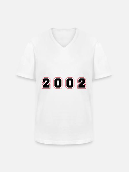2002 Year Number - Men's V-Neck T-Shirt - white